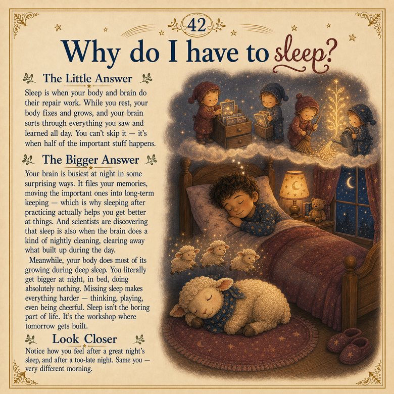 An inside page — Why do I have to sleep?